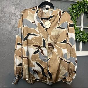 Chenault Women's Medium Multicolor Abstract Blouse NWT